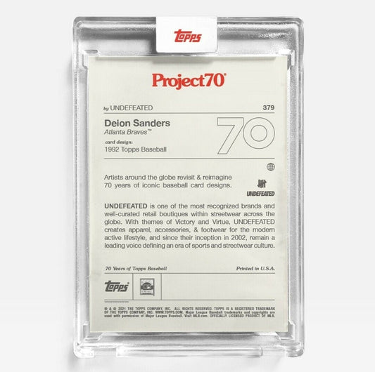 Topps Project 70 Card #379 - 1992 Deion Sanders by UNDEFEATED